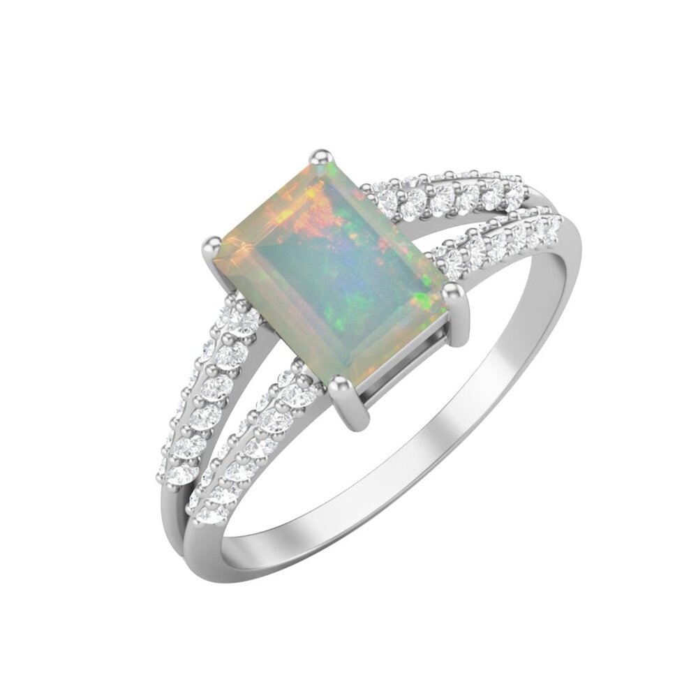 925 Sterling Silver Natural Ethiopian Opal Women Valentines Day Gifts Ring US-7